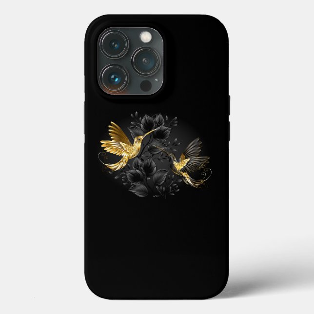 Black and Gold Hummingbird Case-Mate iPhone Case (Back)