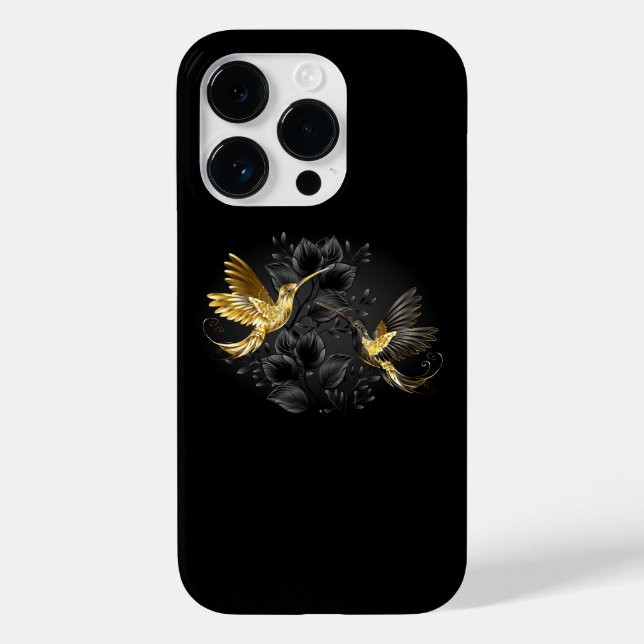 Black and Gold Hummingbird Case-Mate iPhone Case (Back)