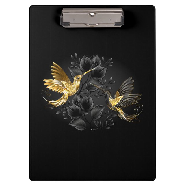 Black and Gold Hummingbird Clipboard (Front)