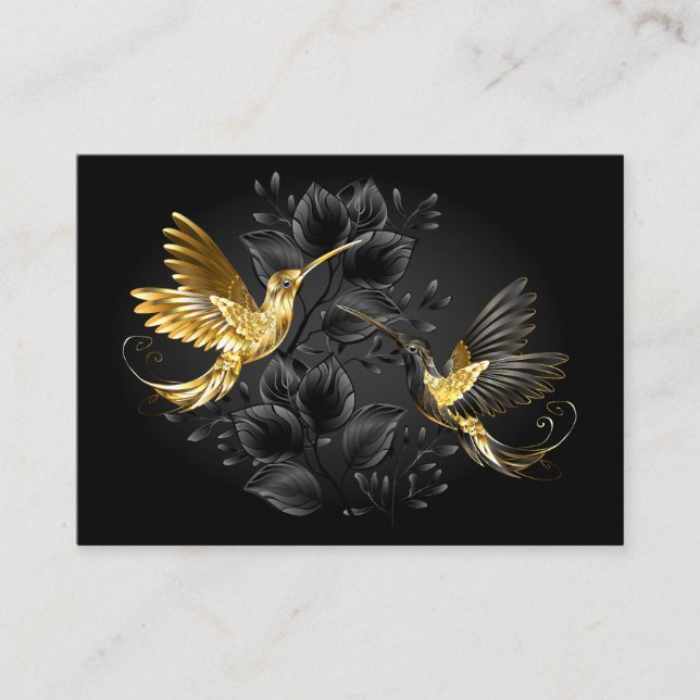 Black and Gold Hummingbird Enclosure Card (Front)
