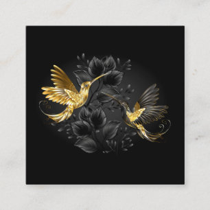 Black and Gold Hummingbird Enclosure Card