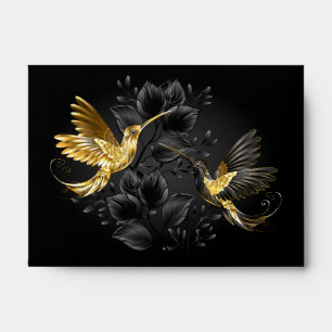 Black and Gold Hummingbird Envelope