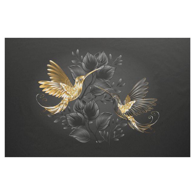 Black and Gold Hummingbird Fabric (Yard)
