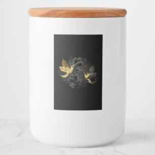 Black and Gold Hummingbird Food Label
