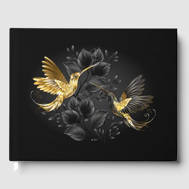Black and Gold Hummingbird Guest Book (Front)
