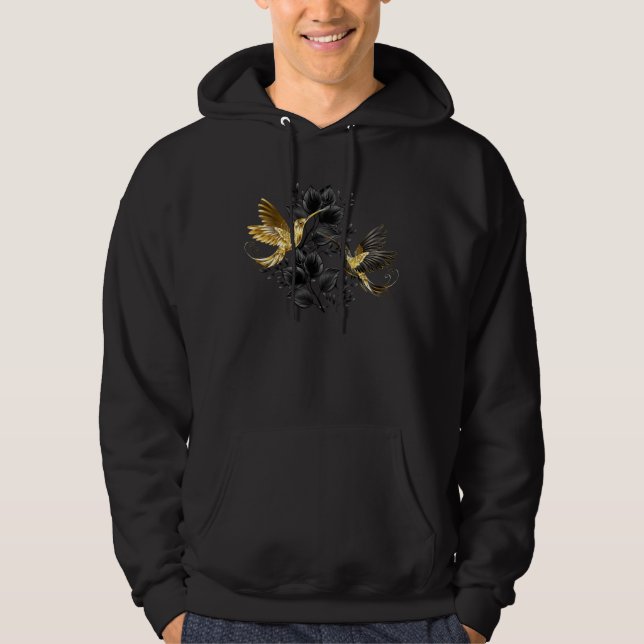 Black and Gold Hummingbird Hoodie (Front)