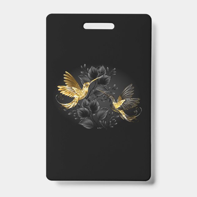 Black and Gold Hummingbird ID Badge (Front)