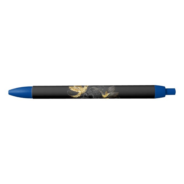 Black and Gold Hummingbird Ink Pen (Front)