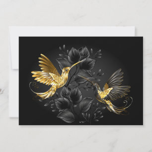 Black and Gold Hummingbird Invitation