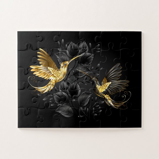 Black and Gold Hummingbird Jigsaw Puzzle (Horizontal)