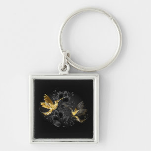 Black and Gold Hummingbird Key Ring