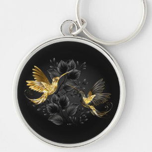 Black and Gold Hummingbird Key Ring