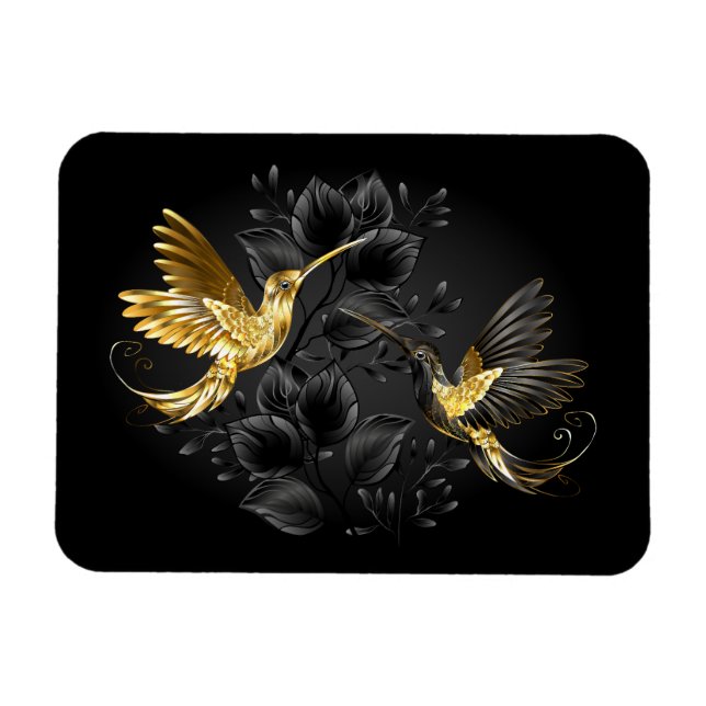 Black and Gold Hummingbird Magnet (Horizontal)
