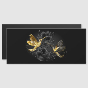 Black and Gold Hummingbird Magnetic Invitation
