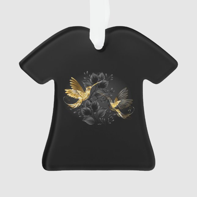 Black and Gold Hummingbird Ornament (Front)