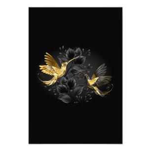Black and Gold Hummingbird Photo Print