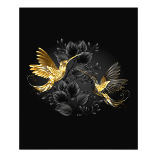 Black and Gold Hummingbird Photo Print