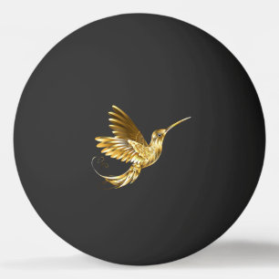 Black and Gold Hummingbird Ping Pong Ball
