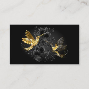 Black and Gold Hummingbird Place Card