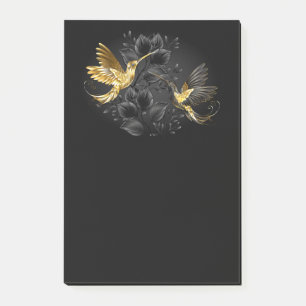 Black and Gold Hummingbird Post-it Notes