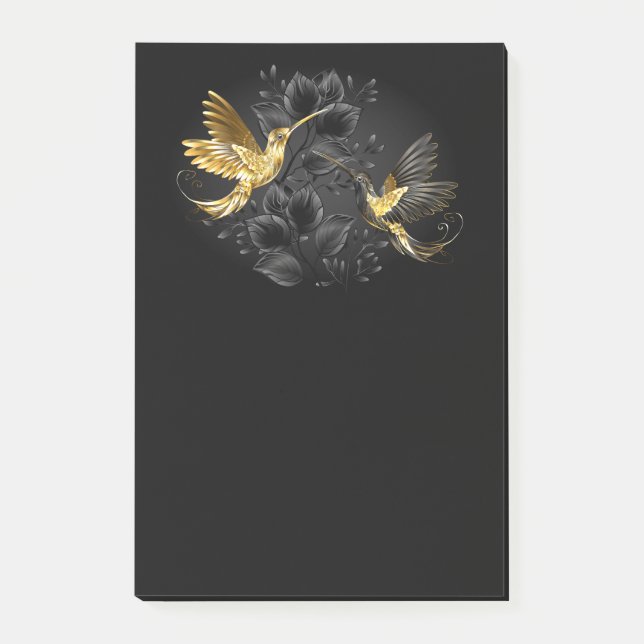 Black and Gold Hummingbird Post-it Notes (Front)