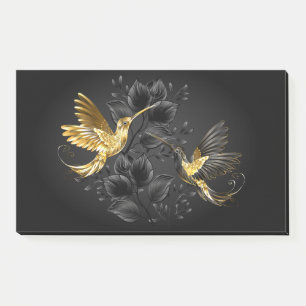 Black and Gold Hummingbird Post-it Notes