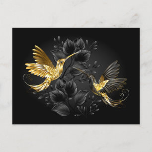 Black and Gold Hummingbird Postcard