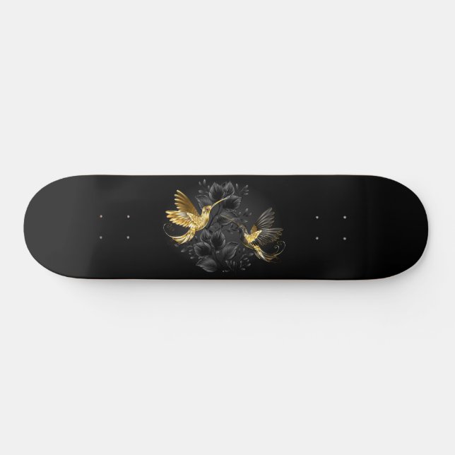 Black and Gold Hummingbird Skateboard (Horz)