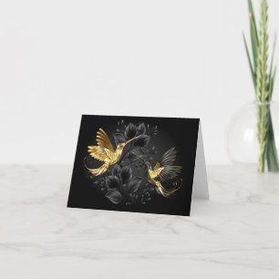 Black and Gold Hummingbird Thank You Card
