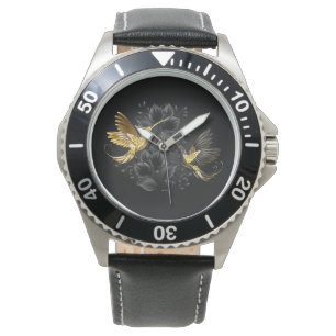 Black and Gold Hummingbird Watch