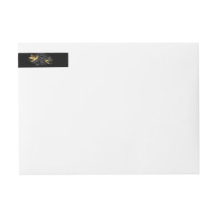 Black and Gold Hummingbird Wrap Around Label