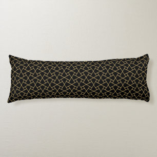 Black and Gold Islamic Pattern Body Pillow