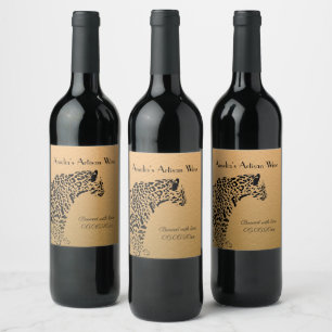 Black and Gold Jaguar Artisan Wine Label