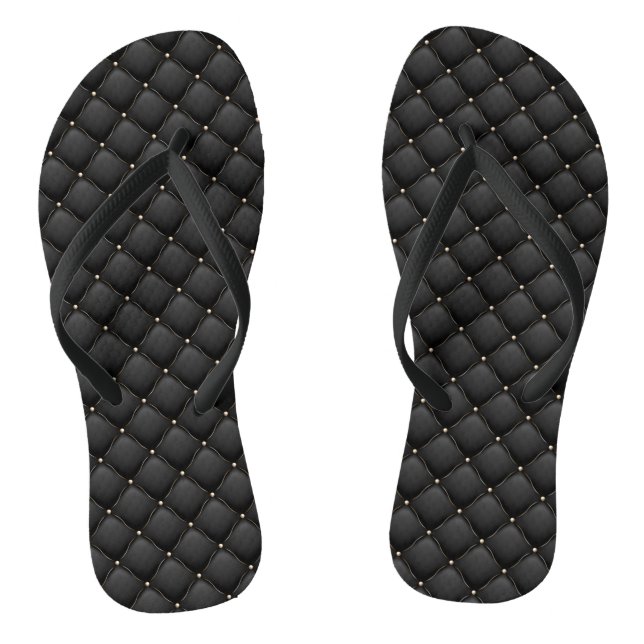 Black and Gold Jandals (Footbed)