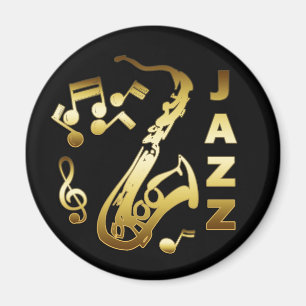 BLACK AND GOLD JAZZ MAGNET