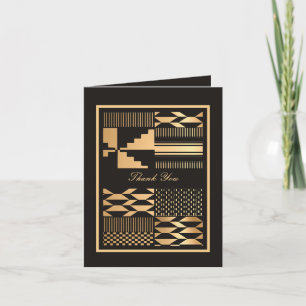 Black and Gold Kente Thank You Card