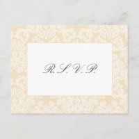 Black and Gold Lace Elegant Script Wedding Reply