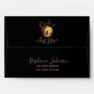 Black and Gold Last Disco Bachelorette Weekend Envelope