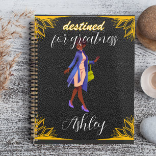 Black and Gold Leather Bound timeless elegant Planner