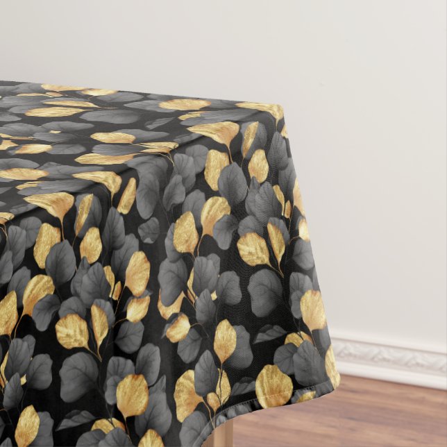 Black and gold leaves. Pattern Tablecloth (In Situ)