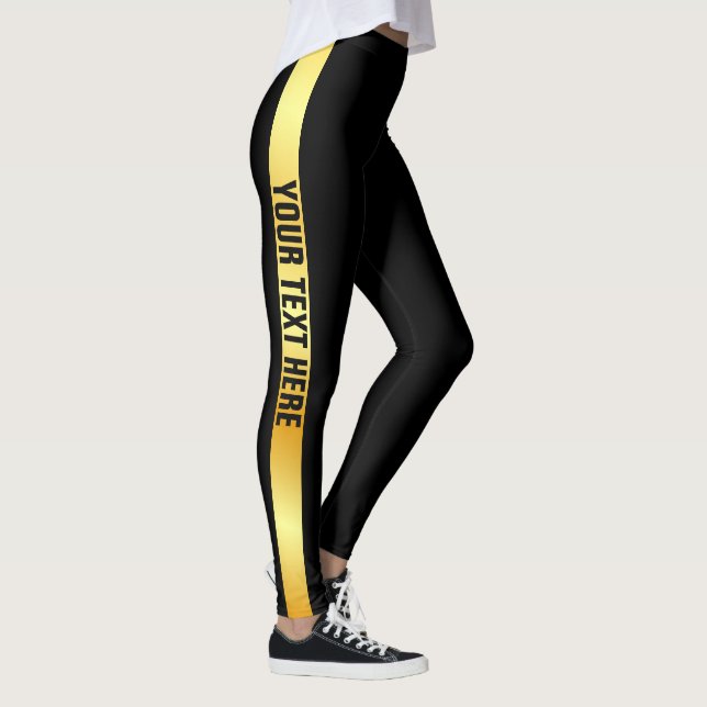 Black And Gold Leggings Add Name Text Template (Right)