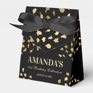 Black and Gold Leopard Print Favor Box