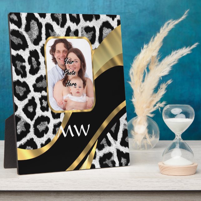 Black and gold leopard print plaque (Side)