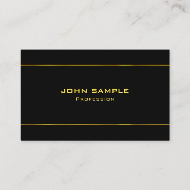 Black And Gold Lights Attractive Glamour Plain Business Card (Front)