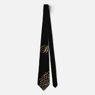 Black and gold  litter  -B-  Neck Tie