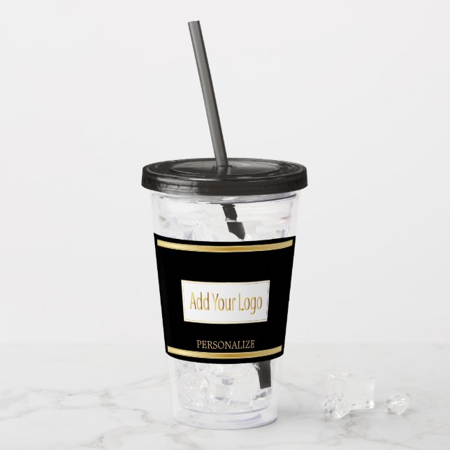 Black and Gold - Logo Acrylic Tumbler (Front Ice)