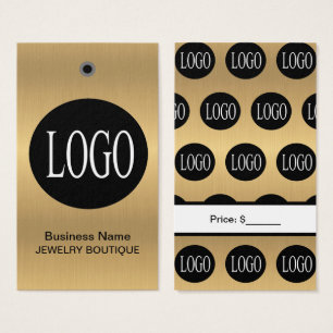 Black and Gold Logo Jewellery Price Tags