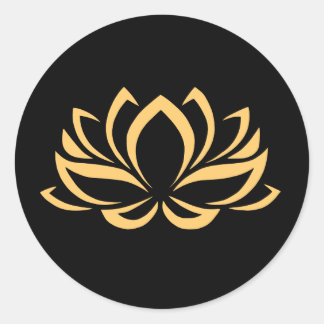 Black and Gold Lotus Sticker