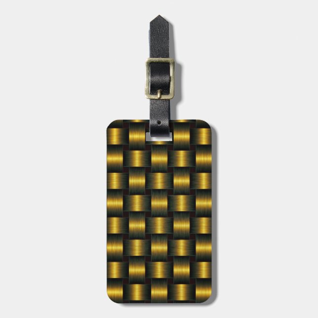 Black and Gold Luggage Tag (Front Vertical)