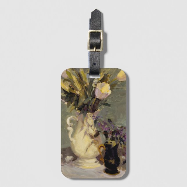 Black and Gold Luggage Tag (Front Vertical)